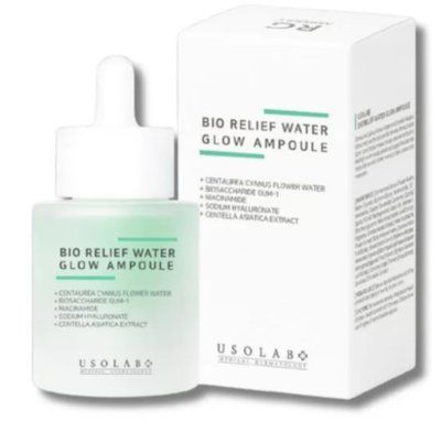 Заспокійлива, гідратуюча та протинабрякова сироватка Usolab Bio Relief Water Glow Ampoule, 30 мл US-115 фото